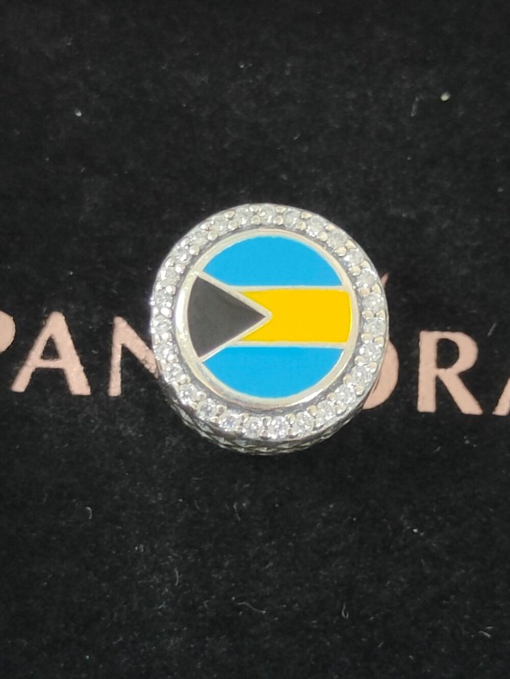 Pandora Bahamas Flag Exclusive Travel Charm Bead S925 Silver Bracelet Pendant